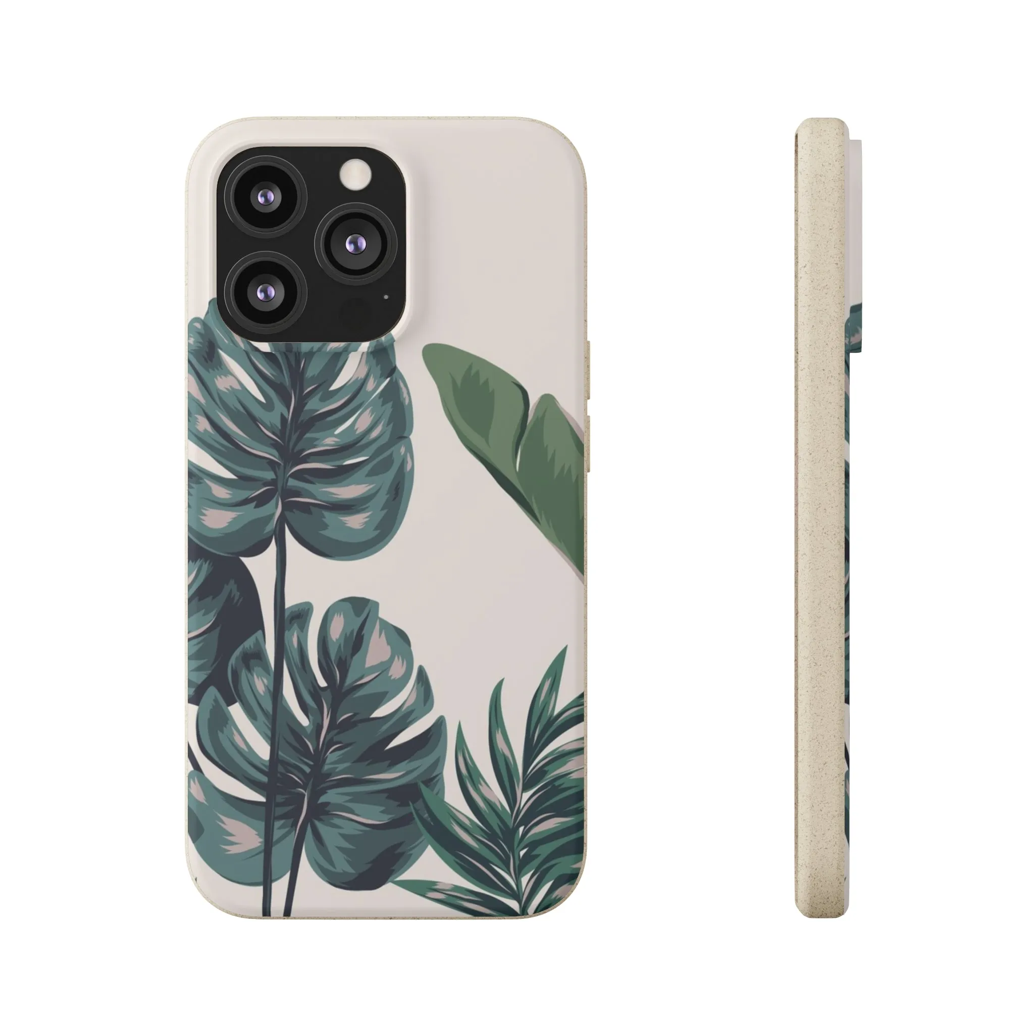 Tropical leaves iPhone 13 12 Pro Case, 11 Vegan Biodegradable Compostable Plant Samsung Galaxy S20 S21 S22 Eco Friendly Cell Phone