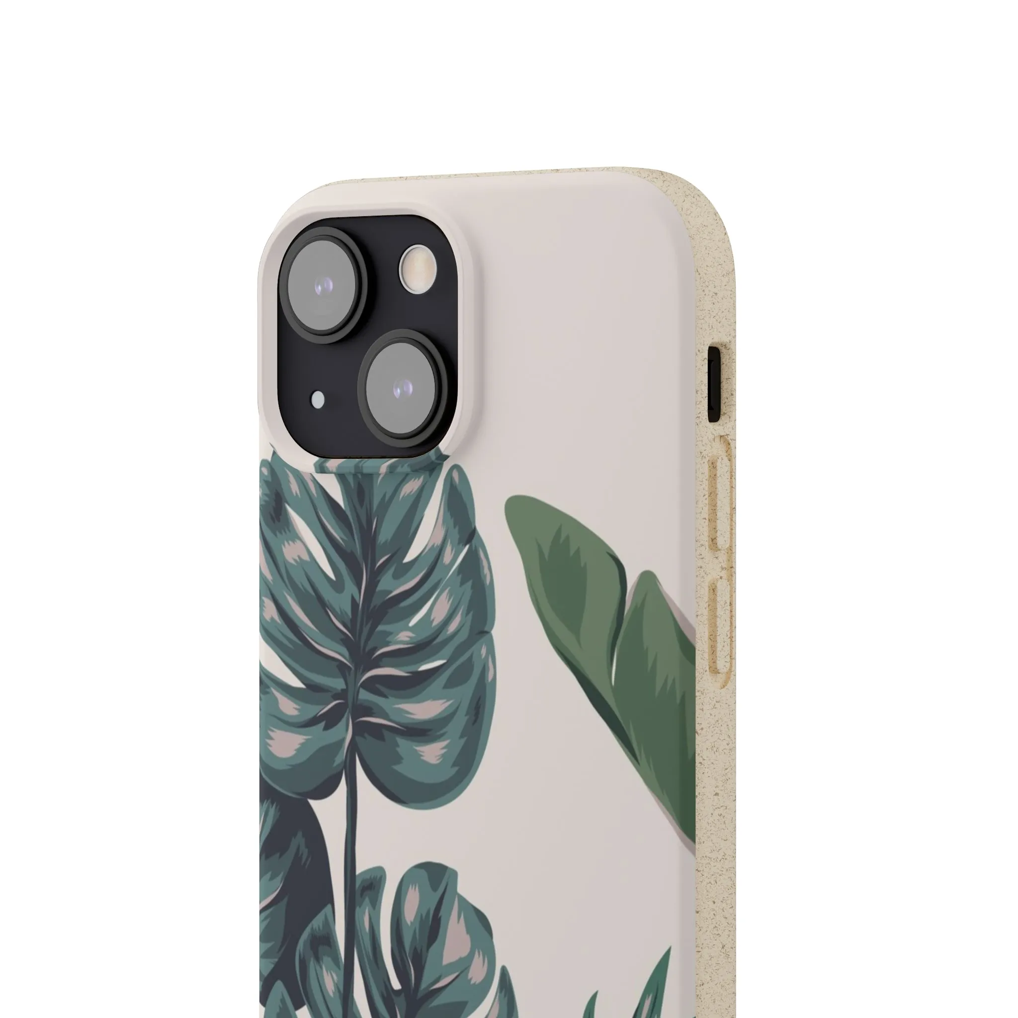 Tropical leaves iPhone 13 12 Pro Case, 11 Vegan Biodegradable Compostable Plant Samsung Galaxy S20 S21 S22 Eco Friendly Cell Phone