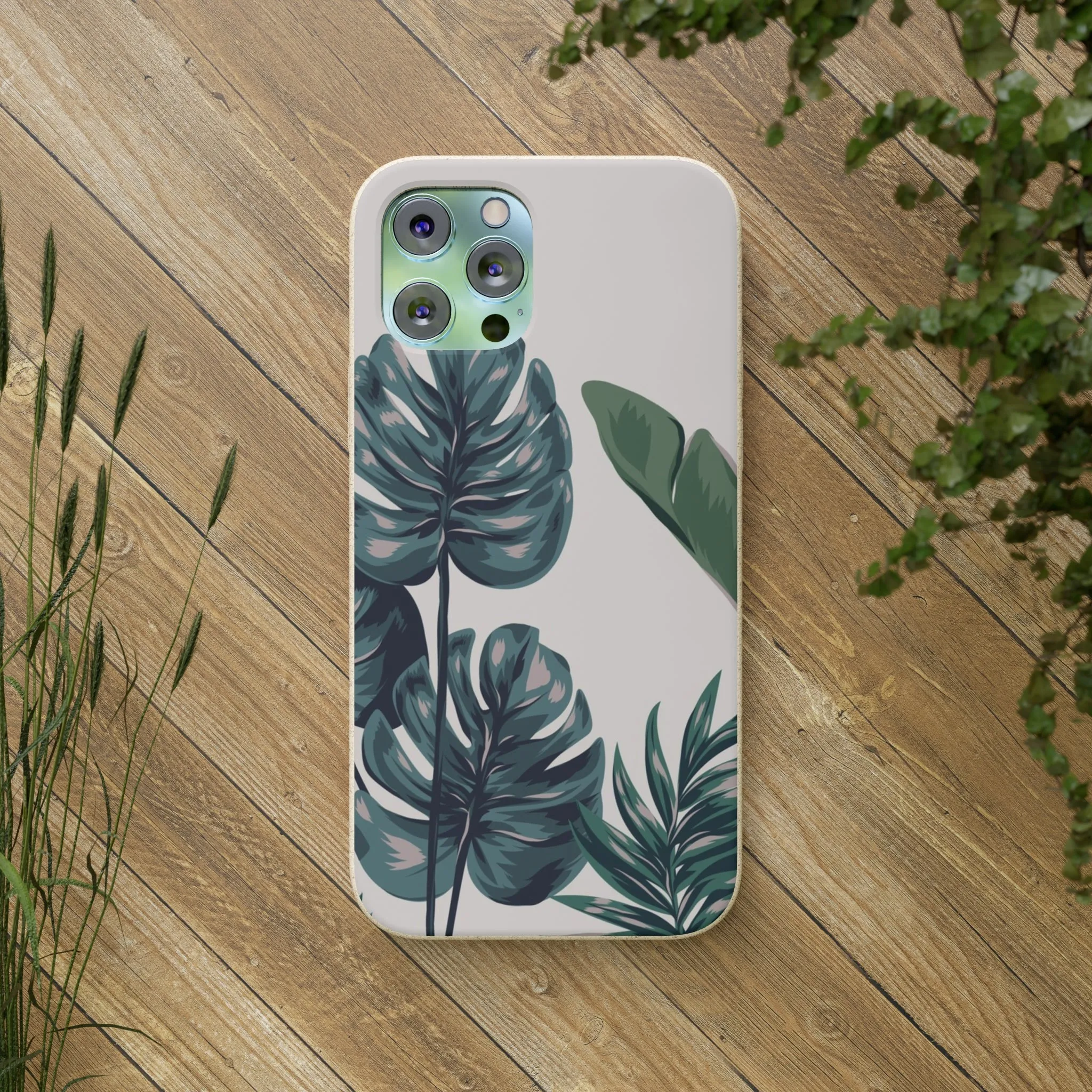 Tropical leaves iPhone 13 12 Pro Case, 11 Vegan Biodegradable Compostable Plant Samsung Galaxy S20 S21 S22 Eco Friendly Cell Phone