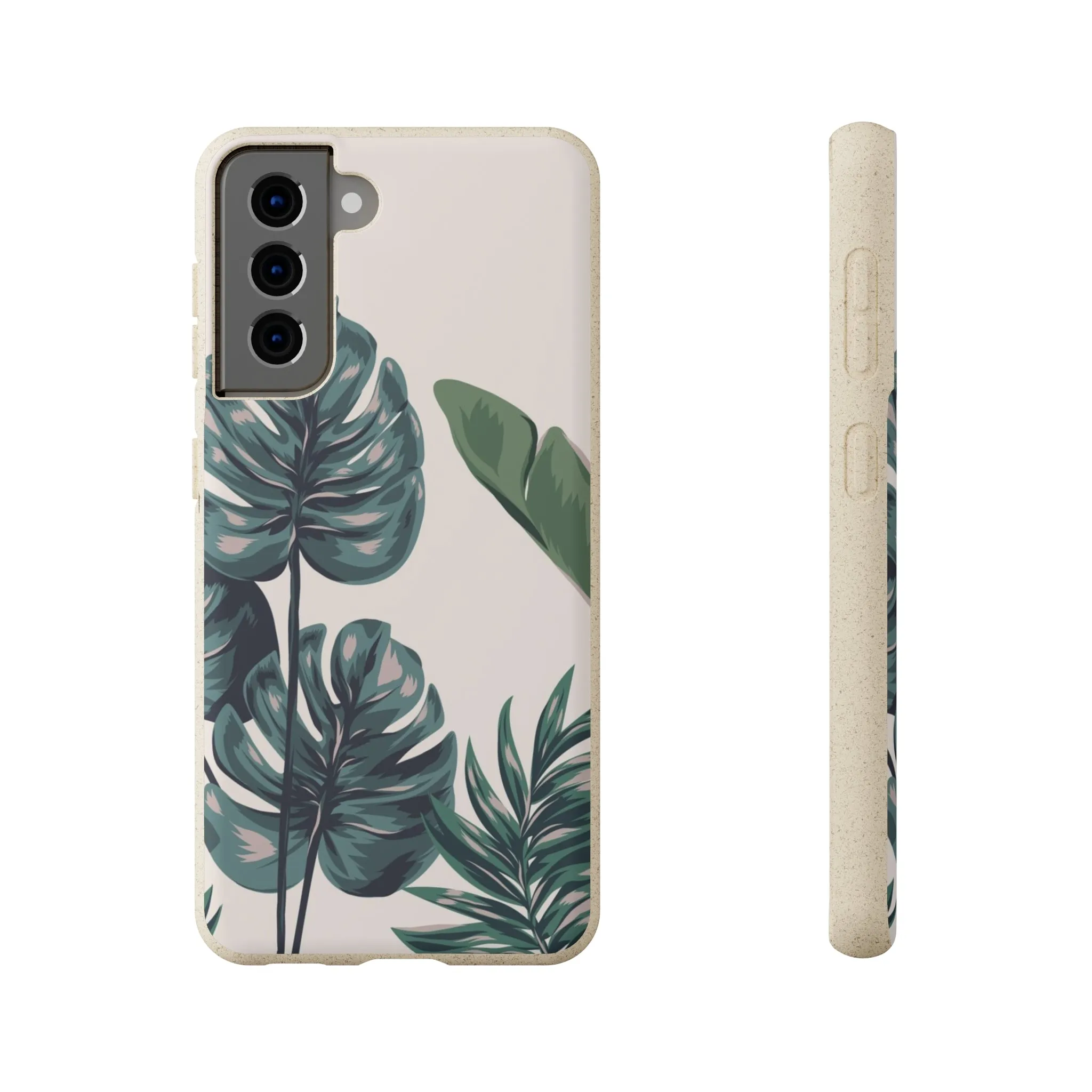 Tropical leaves iPhone 13 12 Pro Case, 11 Vegan Biodegradable Compostable Plant Samsung Galaxy S20 S21 S22 Eco Friendly Cell Phone