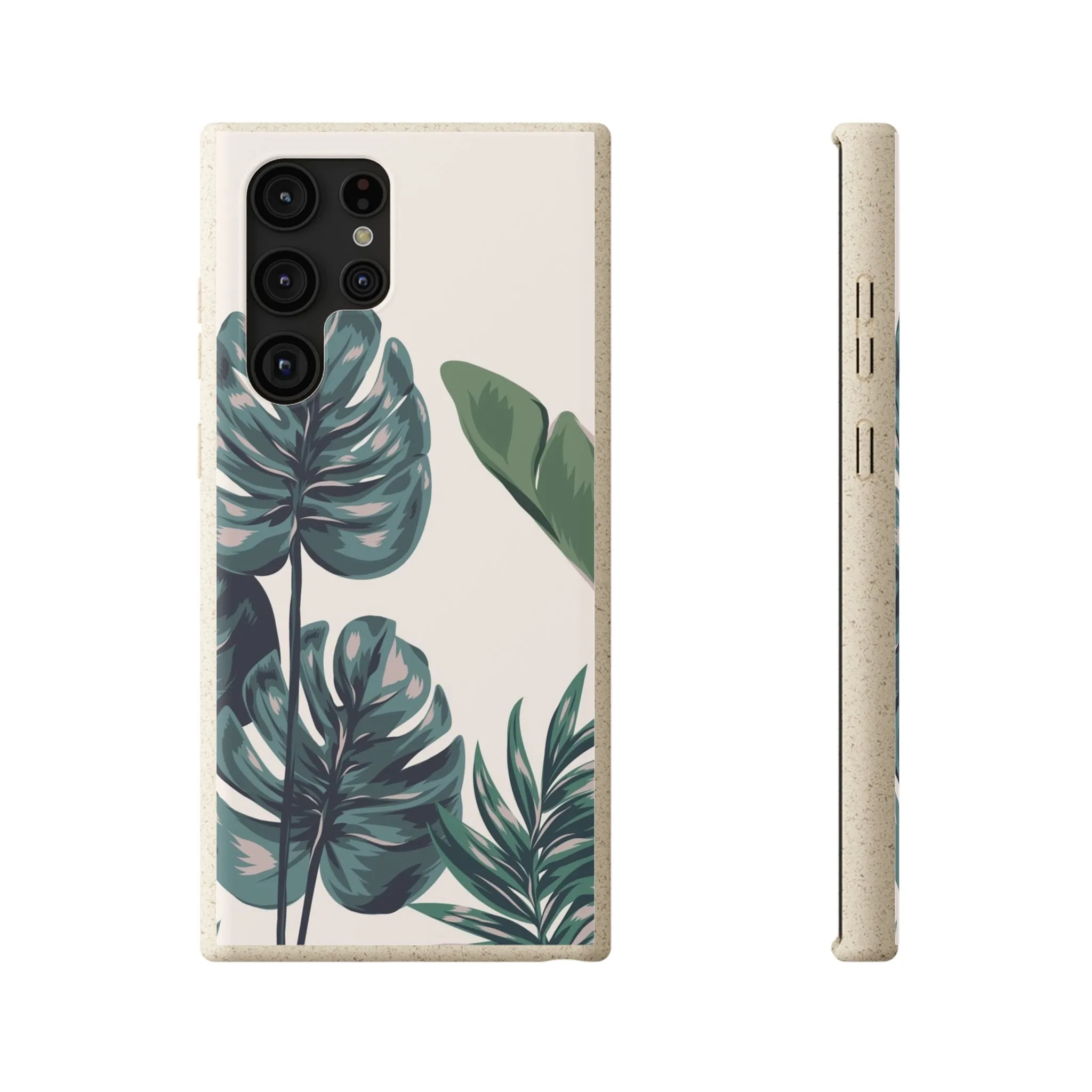 Tropical leaves iPhone 13 12 Pro Case, 11 Vegan Biodegradable Compostable Plant Samsung Galaxy S20 S21 S22 Eco Friendly Cell Phone