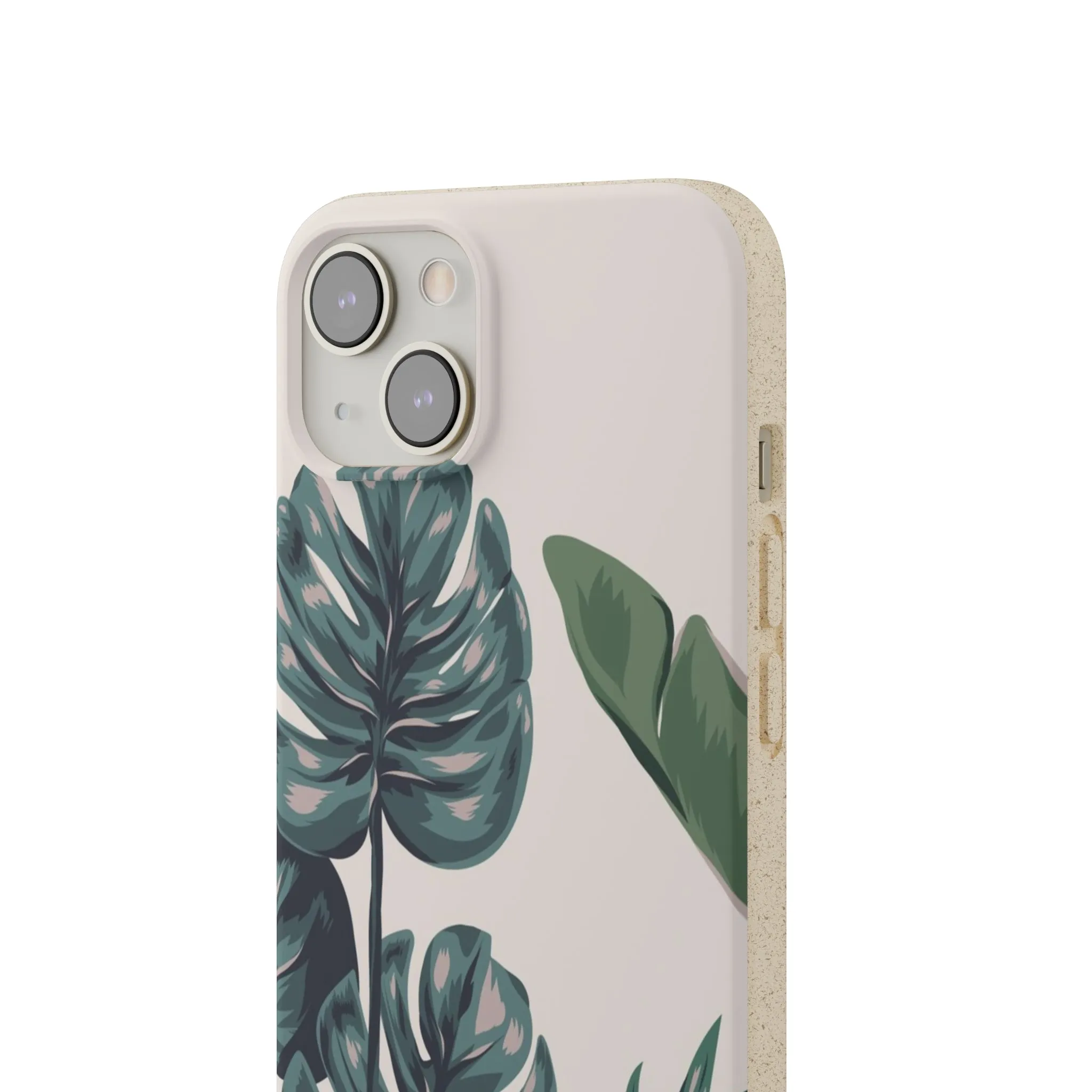 Tropical leaves iPhone 13 12 Pro Case, 11 Vegan Biodegradable Compostable Plant Samsung Galaxy S20 S21 S22 Eco Friendly Cell Phone