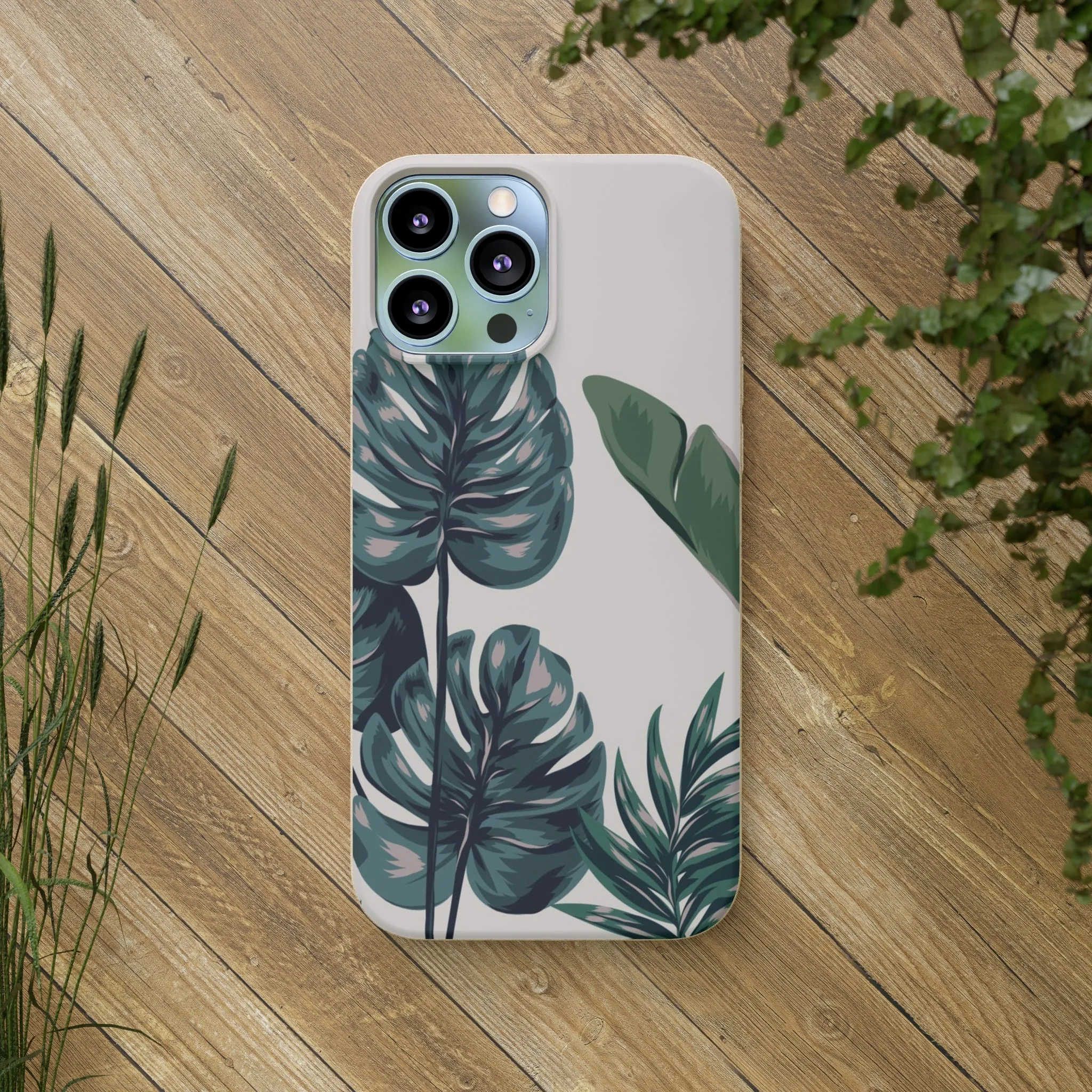 Tropical leaves iPhone 13 12 Pro Case, 11 Vegan Biodegradable Compostable Plant Samsung Galaxy S20 S21 S22 Eco Friendly Cell Phone