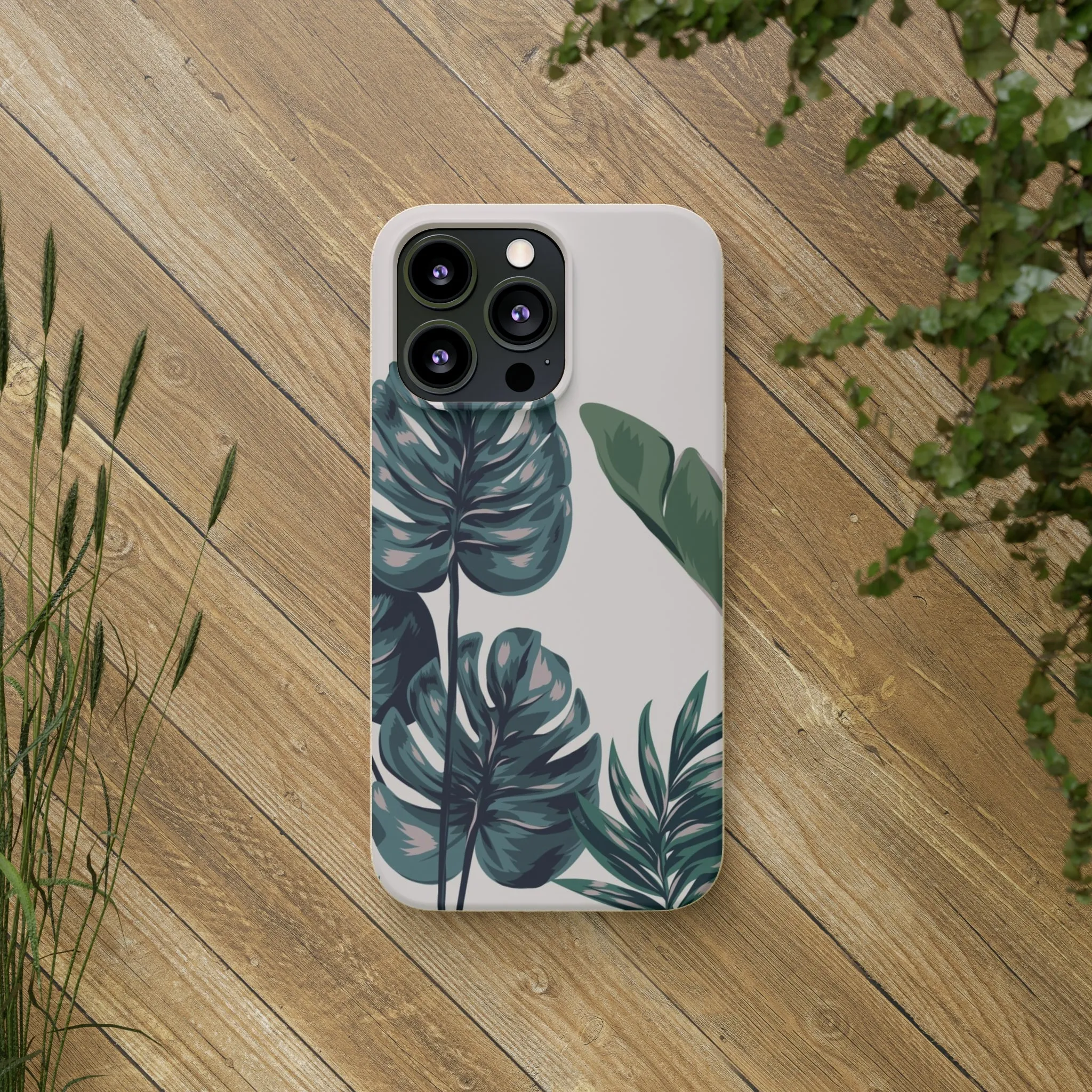 Tropical leaves iPhone 13 12 Pro Case, 11 Vegan Biodegradable Compostable Plant Samsung Galaxy S20 S21 S22 Eco Friendly Cell Phone