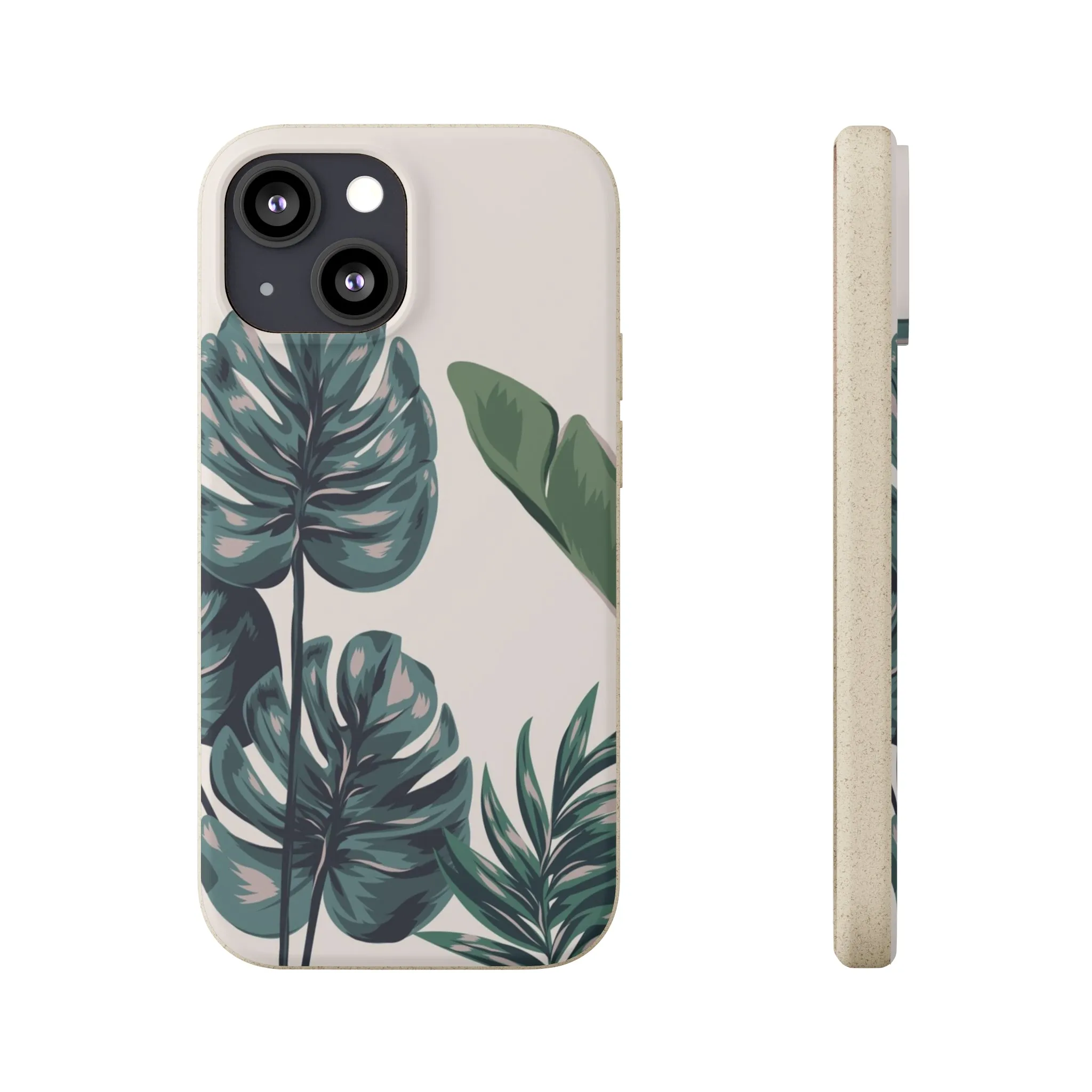 Tropical leaves iPhone 13 12 Pro Case, 11 Vegan Biodegradable Compostable Plant Samsung Galaxy S20 S21 S22 Eco Friendly Cell Phone