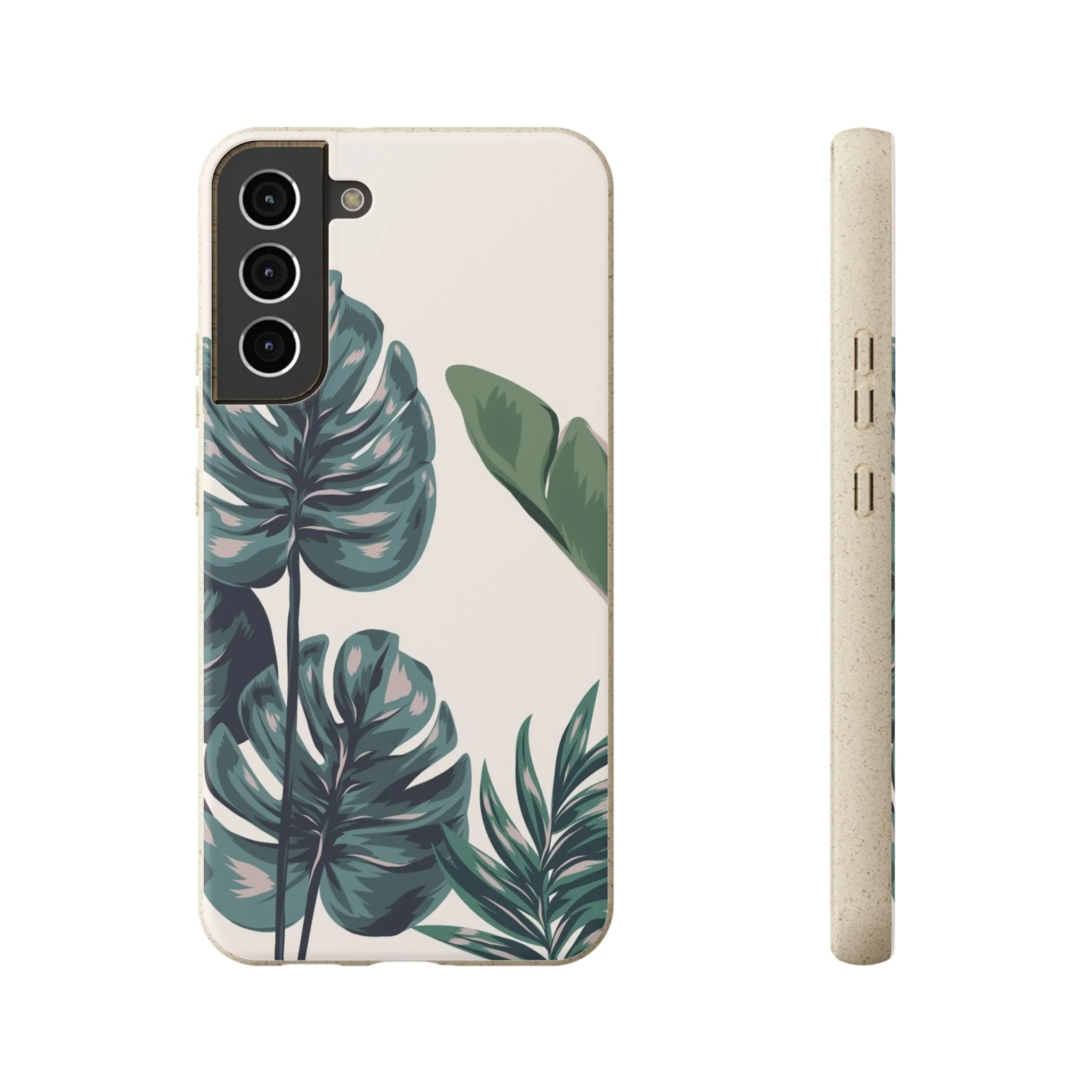 Tropical leaves iPhone 13 12 Pro Case, 11 Vegan Biodegradable Compostable Plant Samsung Galaxy S20 S21 S22 Eco Friendly Cell Phone