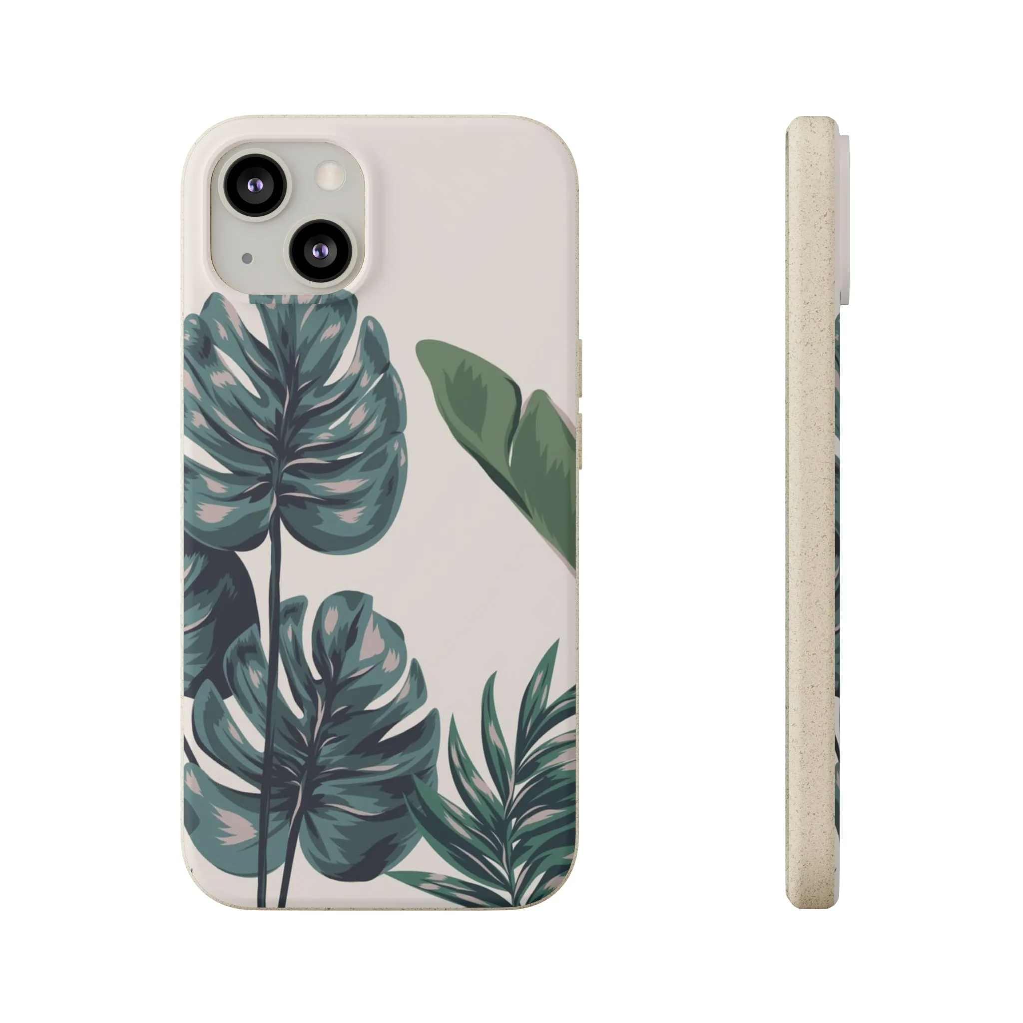 Tropical leaves iPhone 13 12 Pro Case, 11 Vegan Biodegradable Compostable Plant Samsung Galaxy S20 S21 S22 Eco Friendly Cell Phone