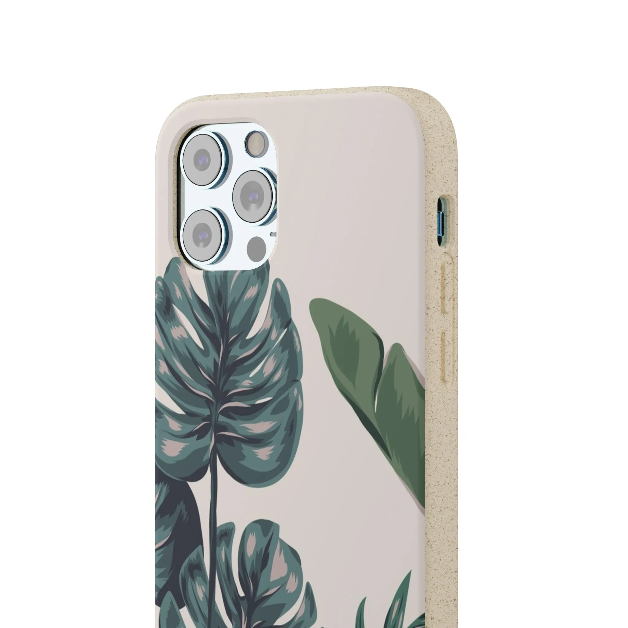 Tropical leaves iPhone 13 12 Pro Case, 11 Vegan Biodegradable Compostable Plant Samsung Galaxy S20 S21 S22 Eco Friendly Cell Phone