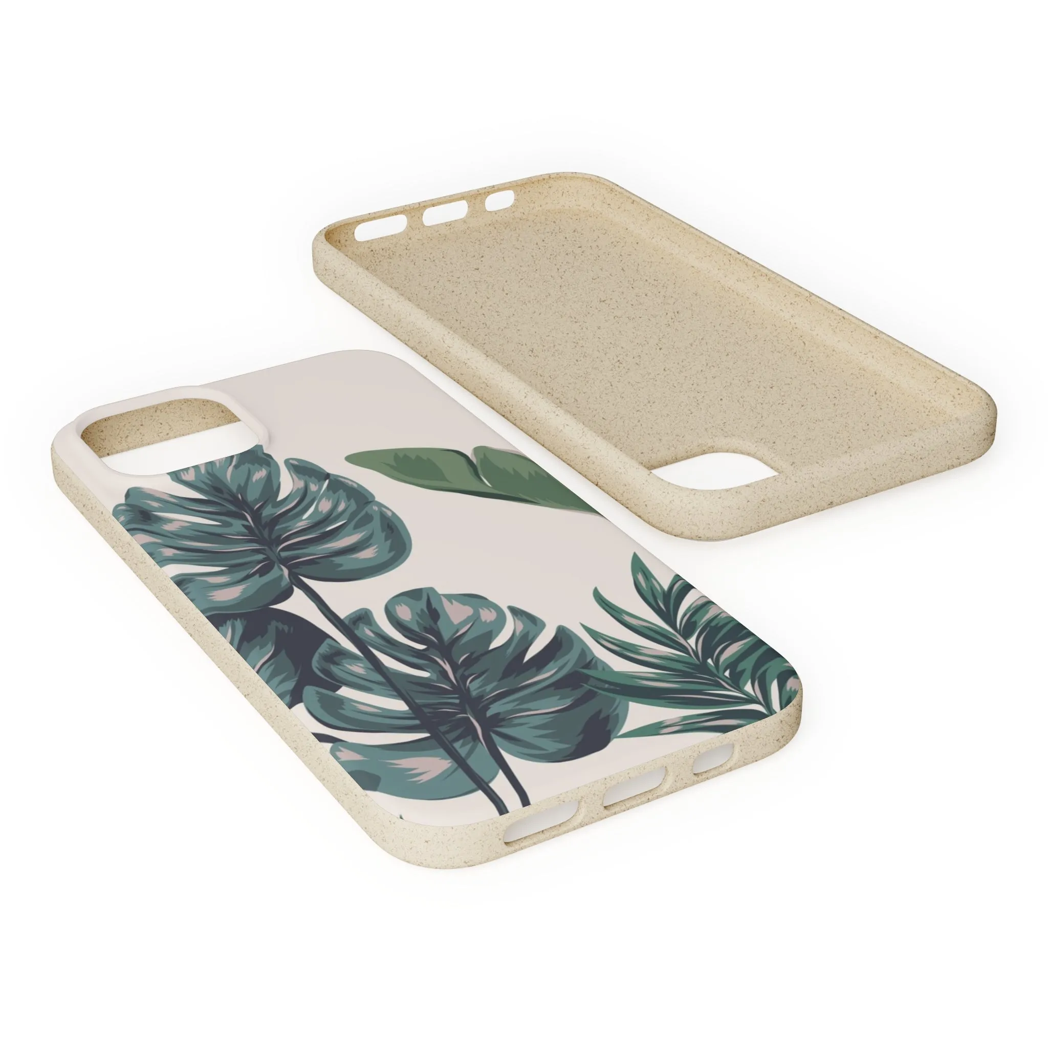 Tropical leaves iPhone 13 12 Pro Case, 11 Vegan Biodegradable Compostable Plant Samsung Galaxy S20 S21 S22 Eco Friendly Cell Phone