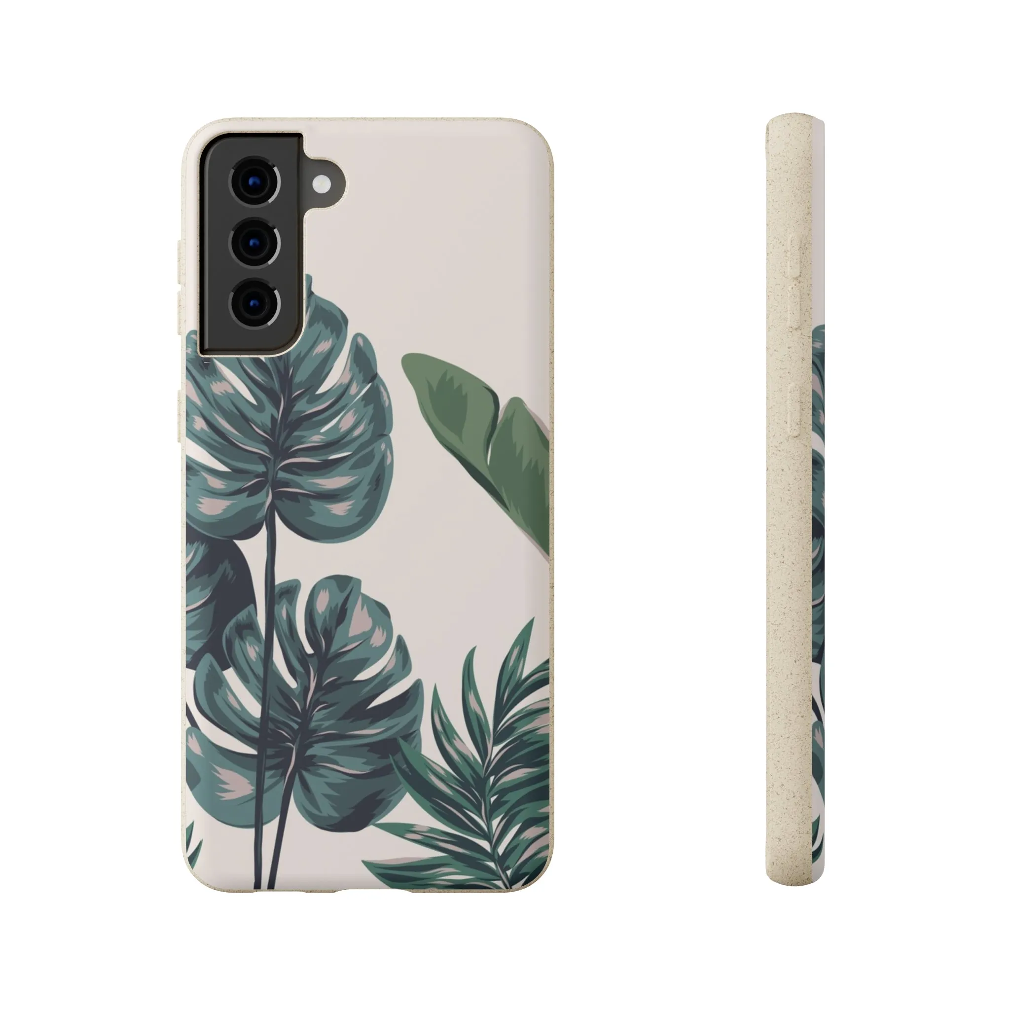 Tropical leaves iPhone 13 12 Pro Case, 11 Vegan Biodegradable Compostable Plant Samsung Galaxy S20 S21 S22 Eco Friendly Cell Phone