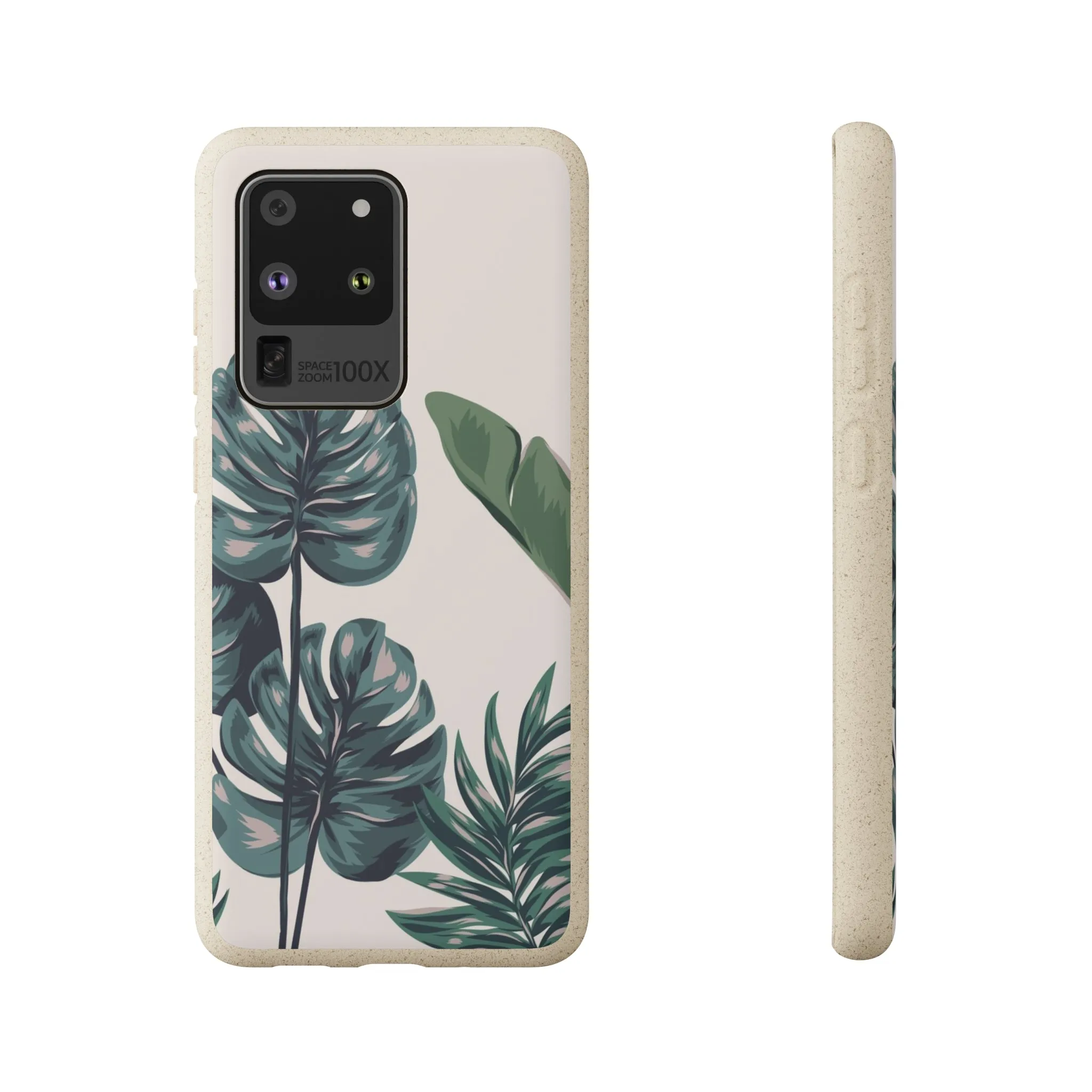 Tropical leaves iPhone 13 12 Pro Case, 11 Vegan Biodegradable Compostable Plant Samsung Galaxy S20 S21 S22 Eco Friendly Cell Phone