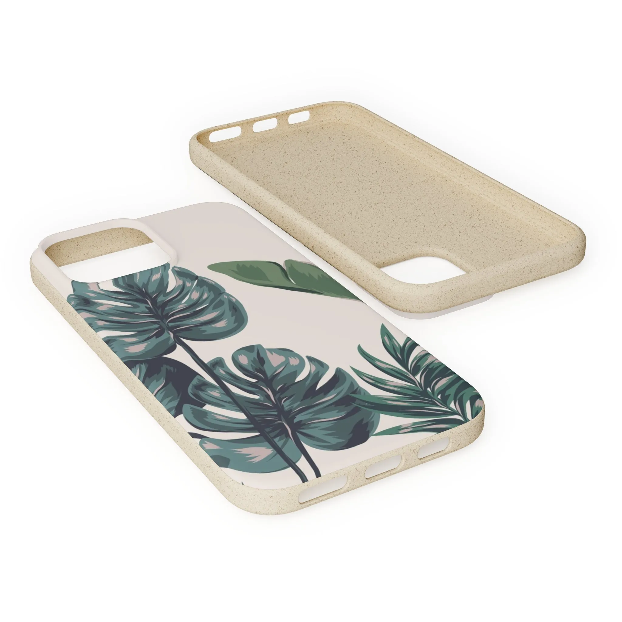 Tropical leaves iPhone 13 12 Pro Case, 11 Vegan Biodegradable Compostable Plant Samsung Galaxy S20 S21 S22 Eco Friendly Cell Phone