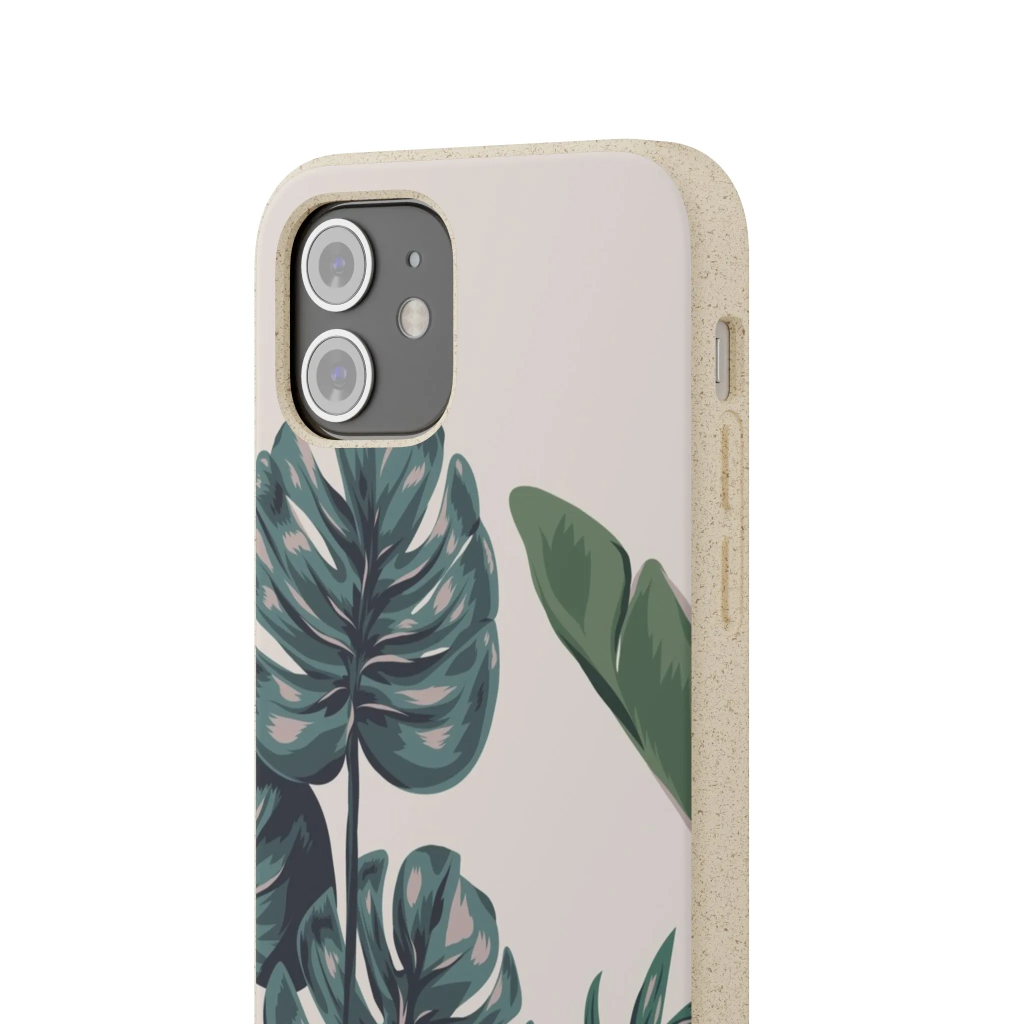 Tropical leaves iPhone 13 12 Pro Case, 11 Vegan Biodegradable Compostable Plant Samsung Galaxy S20 S21 S22 Eco Friendly Cell Phone