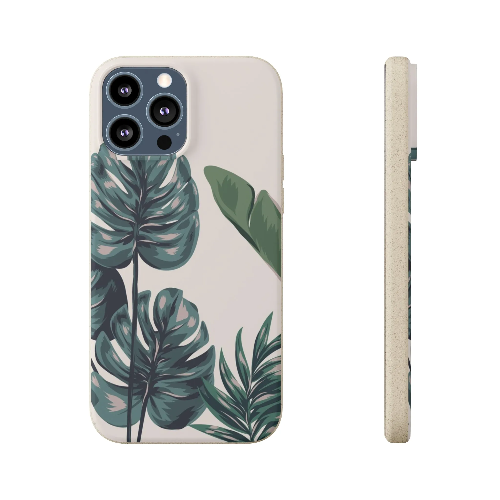 Tropical leaves iPhone 13 12 Pro Case, 11 Vegan Biodegradable Compostable Plant Samsung Galaxy S20 S21 S22 Eco Friendly Cell Phone