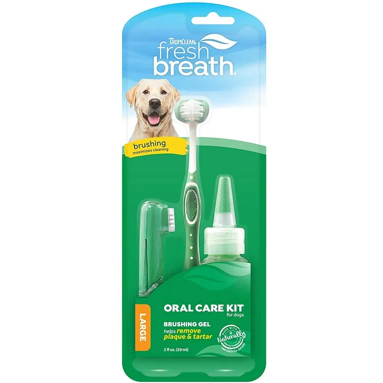 TropiClean Fresh Breath Oral Care Kit for Large Dogs