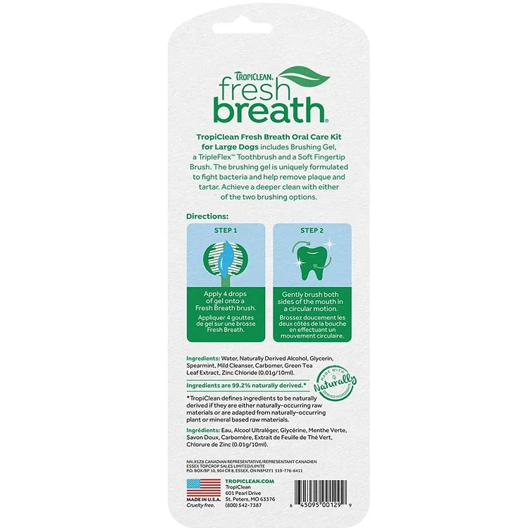 TropiClean Fresh Breath Oral Care Kit for Large Dogs