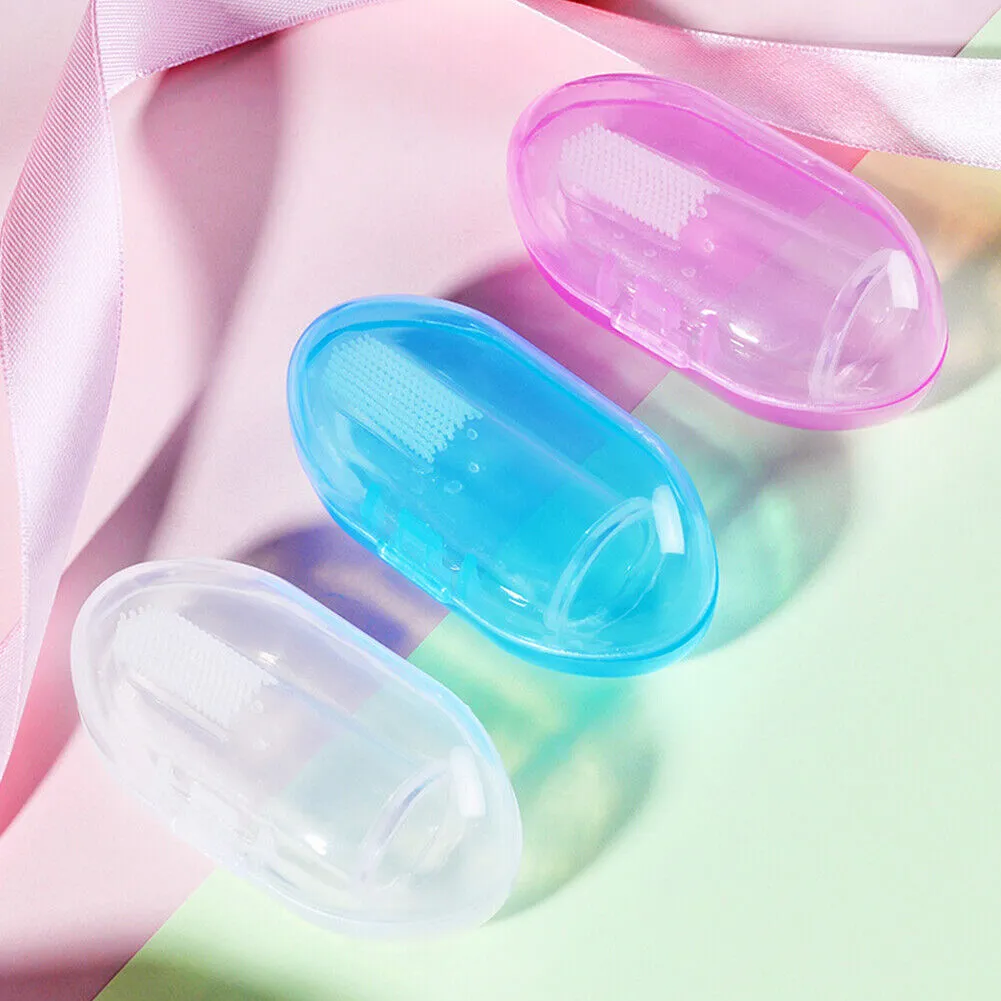 US 6~12 Pack Baby Finger Toothbrush Silicone Oral Massager Pets Infant Toddlers