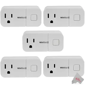 Vivitar Wireless WiFi Smart Plug with USB Port - IOS, Alexa, Android and Google Compatible - 5 Units