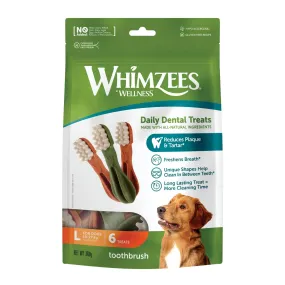 Whimzees Dog Dental Treats Toothbrush Star Large Value Bag 6 Pack