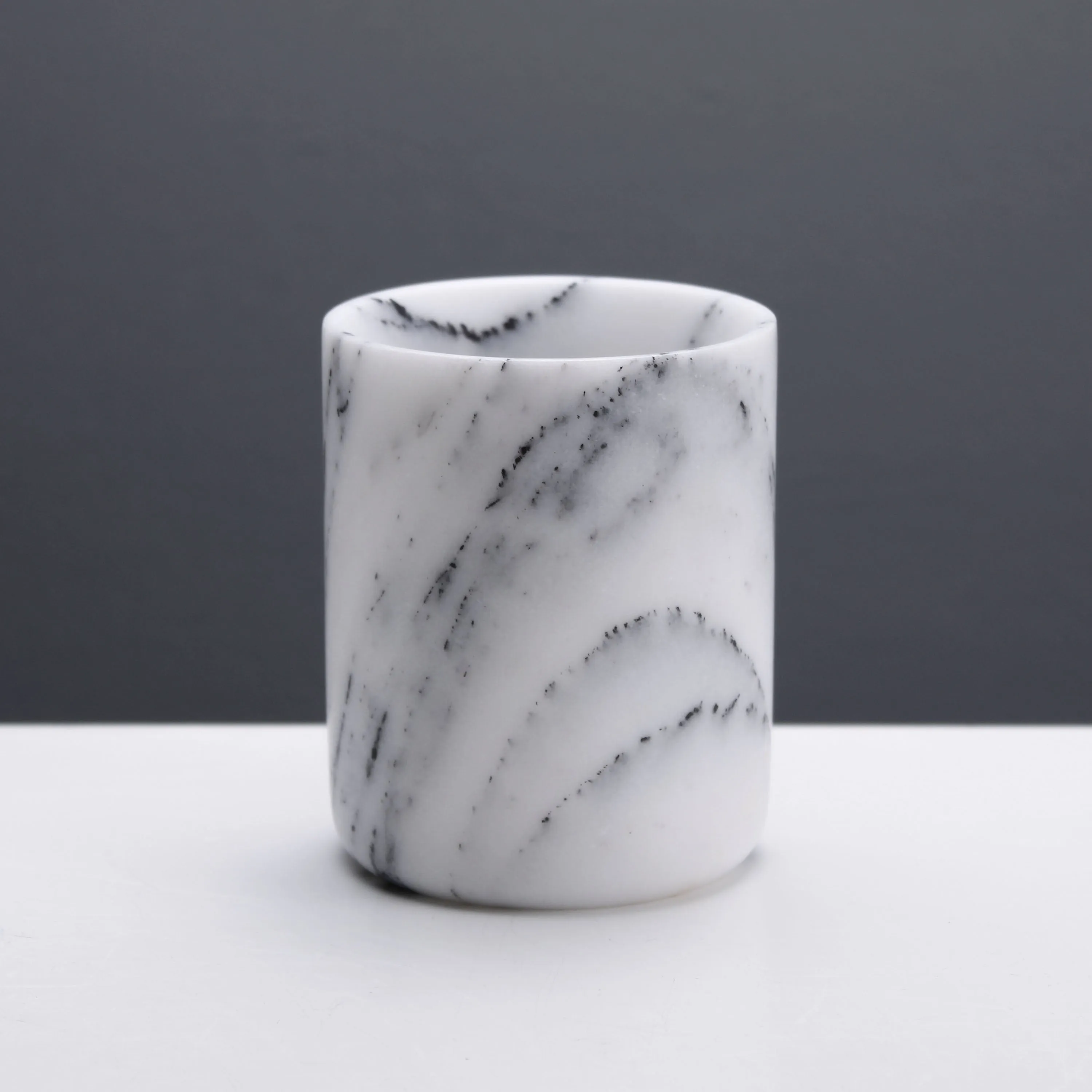 White Marble Toothbrush Holder