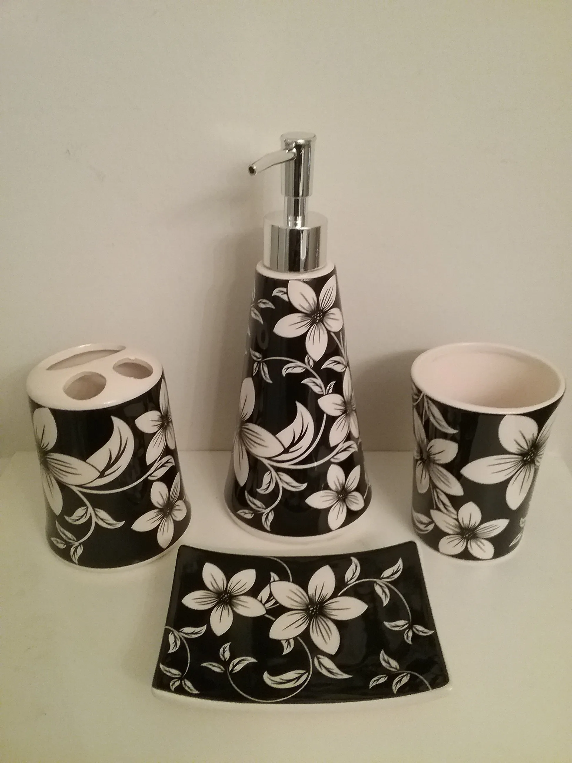 White Orchids Bathroom Accessory Set