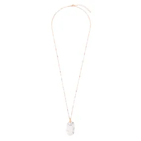 White Oval Pendant Necklace