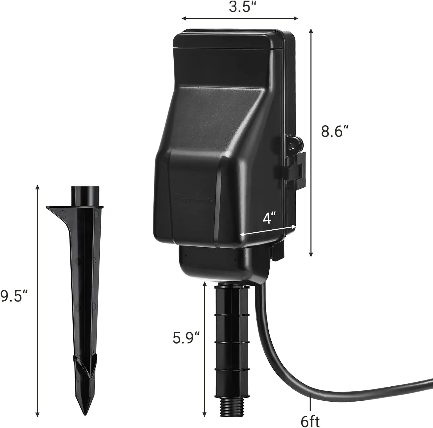 Wifi Smart Yard Stake Plug with 6 Outlets, Voice Control, Waterproof Power Stake Timer with 6Ft Cord, Alexa&Google Assistant Compatible, 1875W/15A, for Halloween/Christmas Decoration Lights