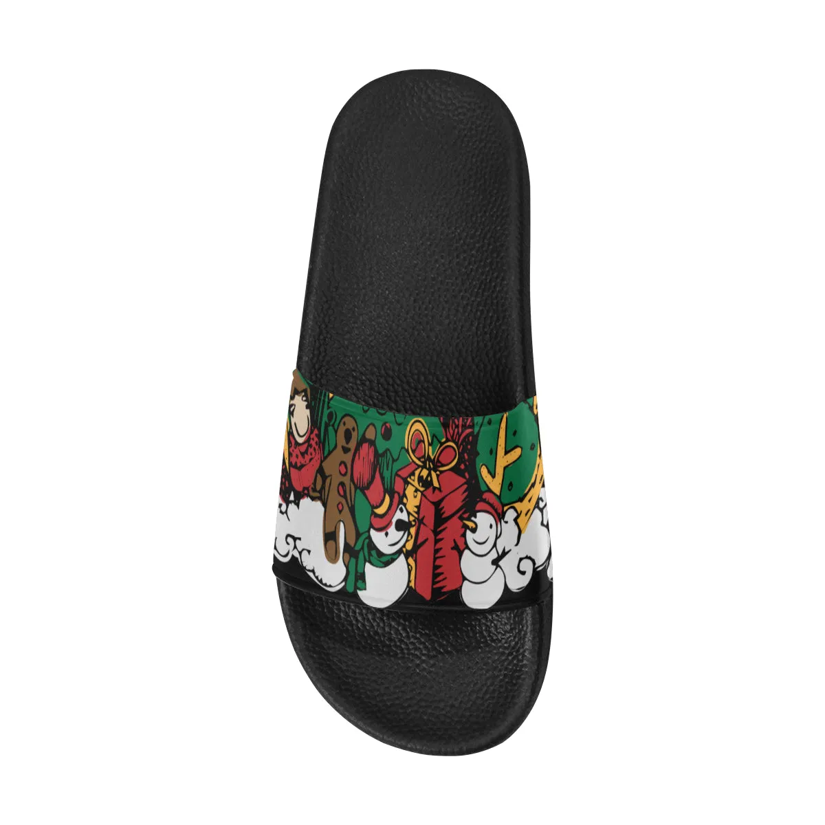 Women's Christmas Doodle Print Sliders Sandal