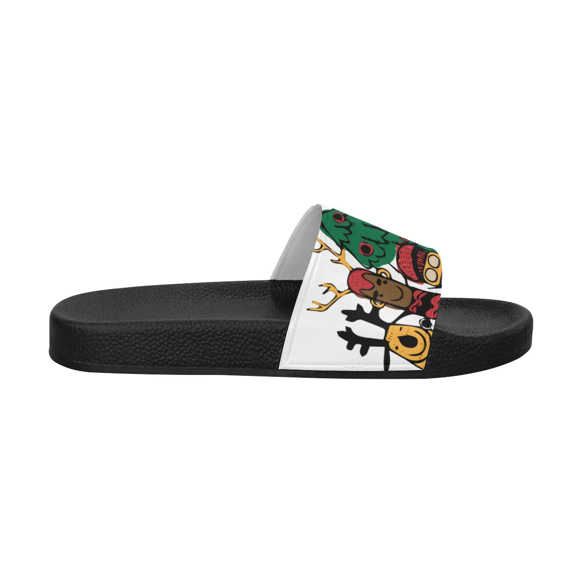 Women's Christmas Doodle Print Sliders Sandal