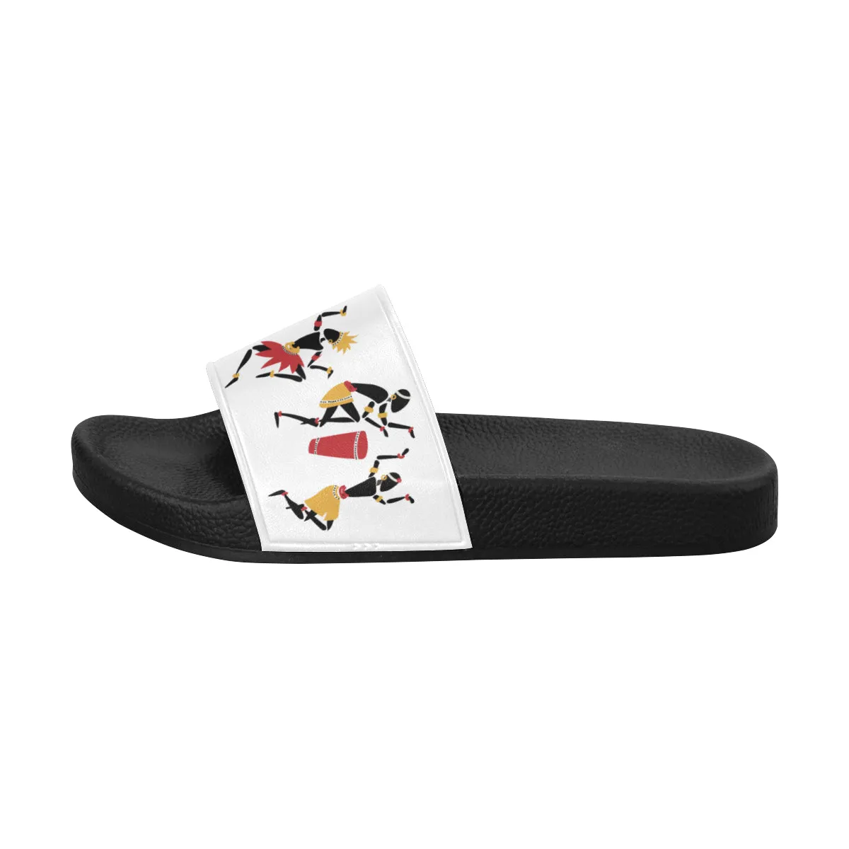 Women's Dancing Silhouette Tribal Print Sliders Sandal