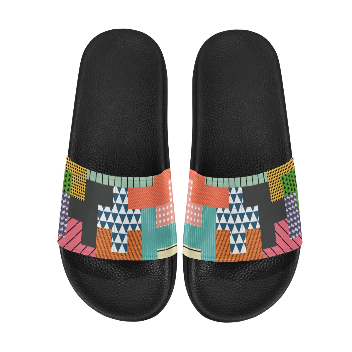 Women's Puzzle Casual Print Sliders Sandals