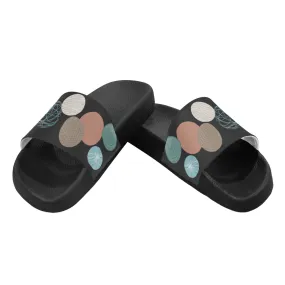 Women's Scribbled Pastel Polka Print Sliders Sandal