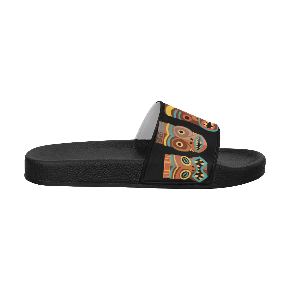 Women's Tribal Face Mask Print Sliders Sandal