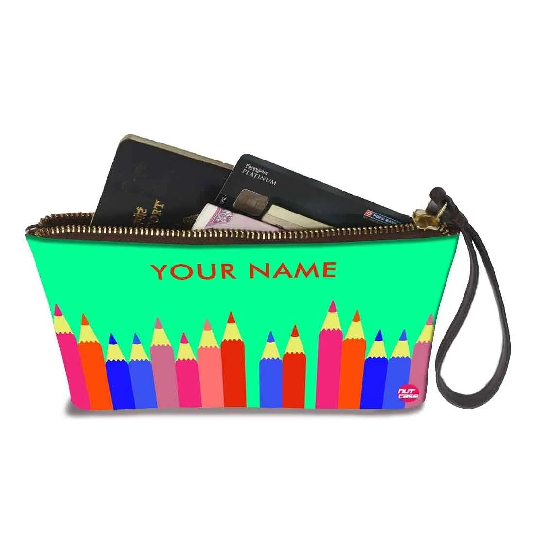 Women'S Wristlet Pouch - Pencils