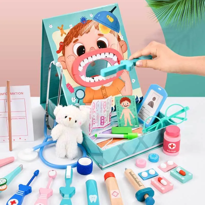 Wooden Simulation Dentist Set