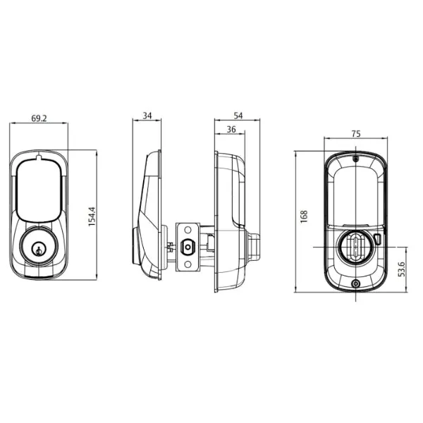 Yale Assure Keyed Electronic Digital Deadbolt Matt Black